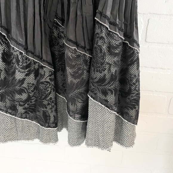 Vintage 90s Y2K Midi Skirt Artsy Whimsigoth Iridescent Dark fairy Lace Sz S - Picture 8 of 14